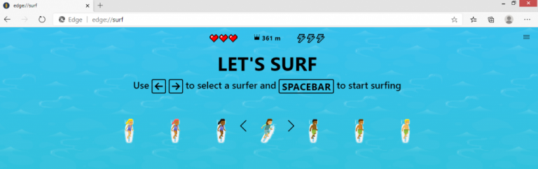 microsoft edge surfing game
